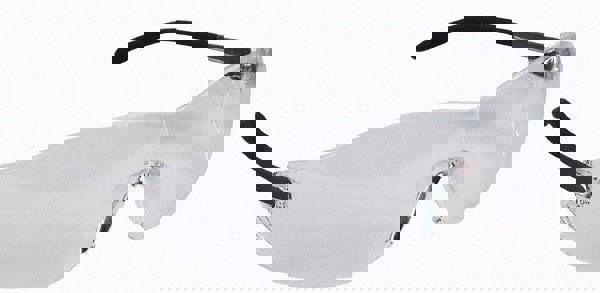 Blackjack Wraparound Safety Glasses, Chrome Plastic Frame, Clear Lens